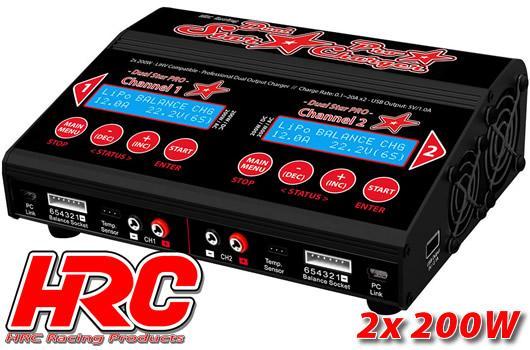 Elektronik und Akku :: Ladegerät :: Ladegerät - 12/230V - HRC Dual-Star PRO  Charger - 2x 200W (400W AC)